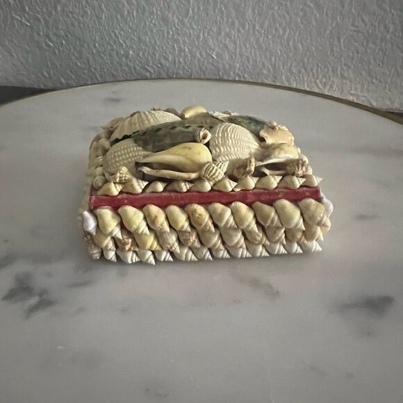 Vintage Trinket Box Shells Jewelry Philippines 4” L 3”W 1.5”H 1”D - Picture 4 of 6